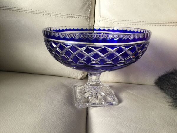 Coupe en cristal bleu de Lorraine Saint Nicolas