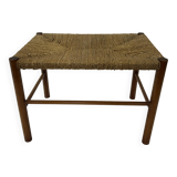 Vintage Stool Danish Papercord Rope Stool Mid Century Ottoman