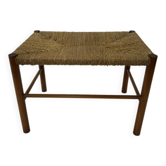 Vintage Stool Danish Papercord Rope Stool Mid Century Ottoman
