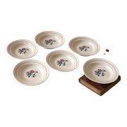 6 antique deep plates in earthenware from Saint-Amand (Nord)