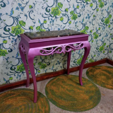 Console with marble and a mirror Louis XV pink style