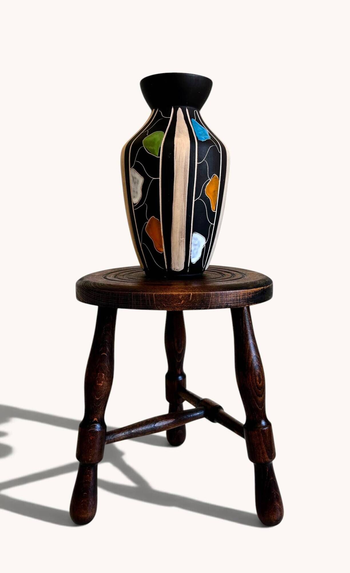 Bodo Mans “Valencia” Ceramic Vase for Bay Keramik, West Germany, 1960s