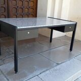 large metal, wood & granite desk, 1980