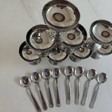 8 ice cream cups and spoons 80s design letang remy