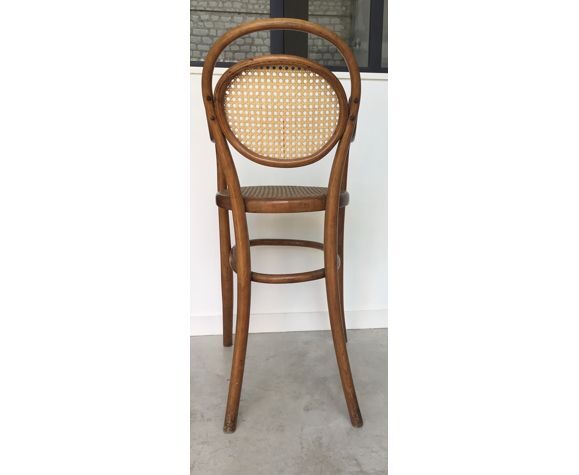 Children's high chair, curved beech and cannage 1960