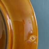 Pie dish cheese platter barbotine Gien 60s