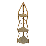 Rattan corner shelf from the 60s Italy