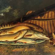 Still life with fish signed HL Rolfe