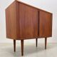 Kai Kristiansen Teak Tambour Door LP Record Cabinet, 1960s.