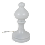 White Bishop chess lamp by Ivan Jakes, made of white glass, Czechoslovakia, 1970s.