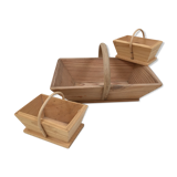 Lot of 3 wooden baskets