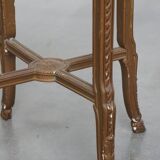 Antique French side table with a gold-coloured wooden frame and marble top