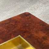 Table Willy RIZZO placage de loupe Mario Sabot 1970