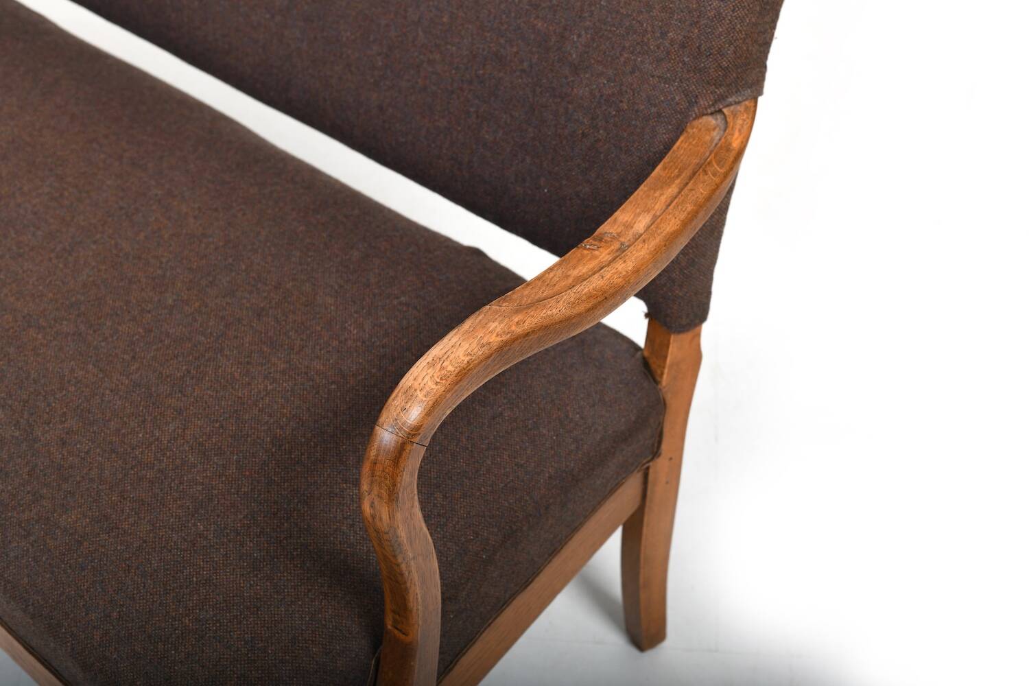 Solid Oak Sofa by Slagelse Møbelvaaek Denmark 1930s