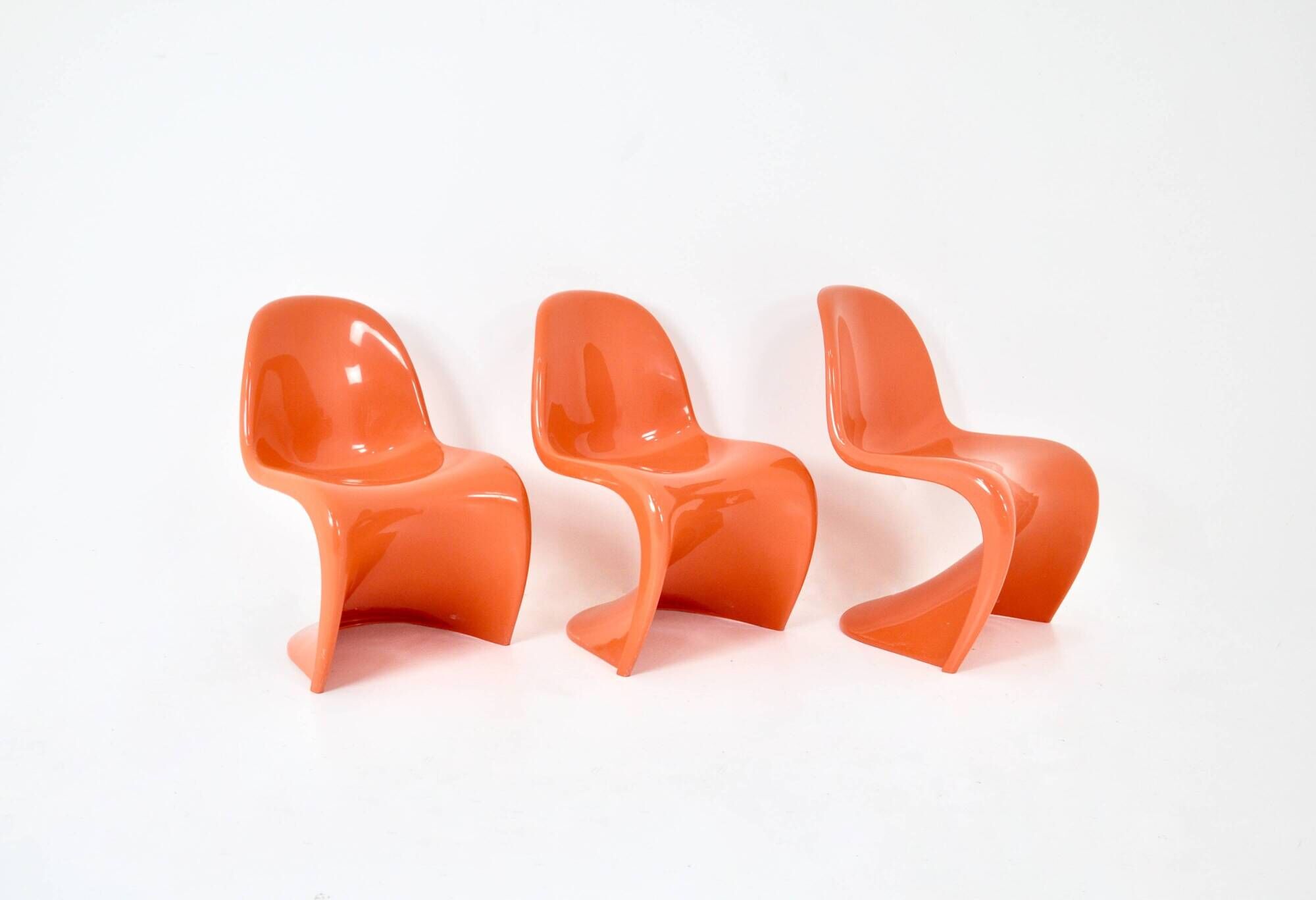 3 Panton chairs by Verner Panton for Herman Miller Felhbaum, 1970