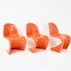 3 Panton chairs by Verner Panton for Herman Miller Felhbaum, 1970