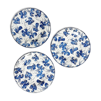 Set of 3 hollow plates Royal Tudor Orchid by Grindley