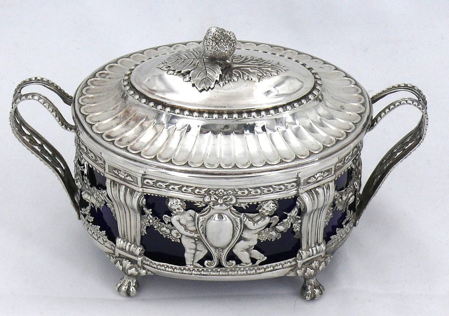Silver sugar bowl from the 18th century, Louis XVI, 1784, Pierre-Claude Noblet.