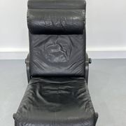 Sinus lying leather black chair from westnofa, 1970s