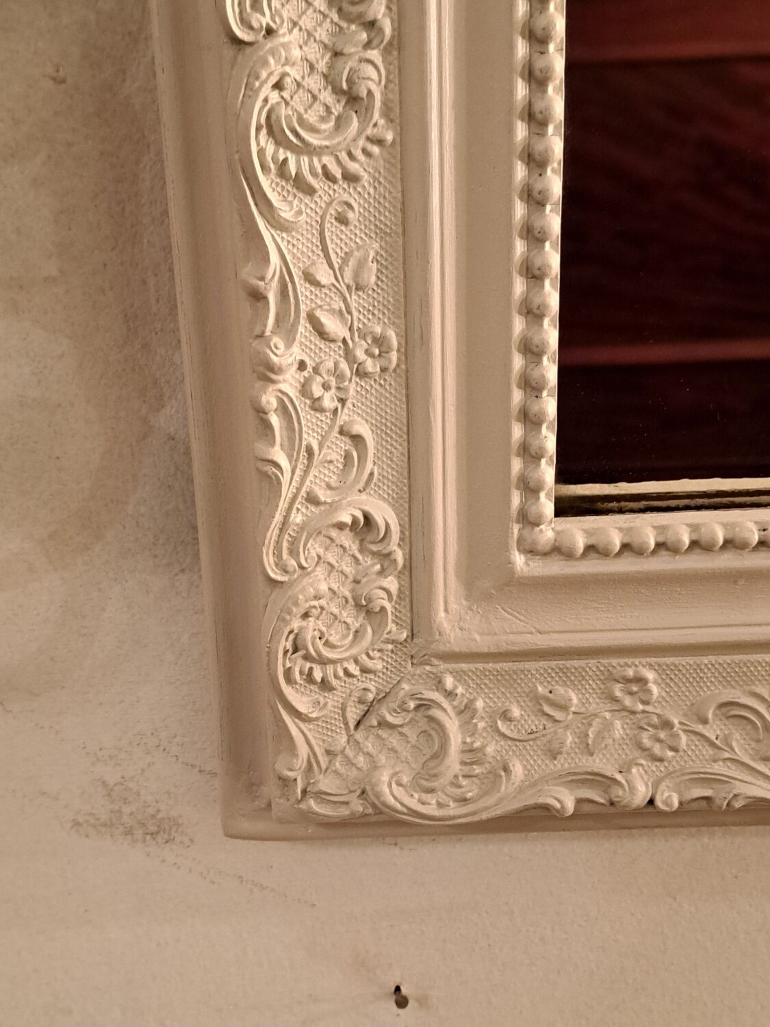 Louis Philippe style mirror in patinated stucco