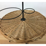Side table 1950 wicker and portable metal