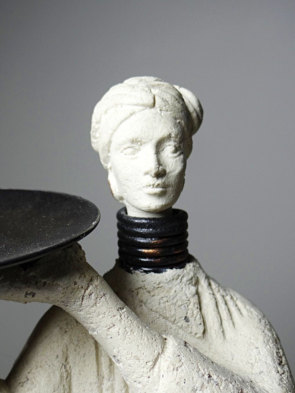 Pair of candlesticks "Akwe Priestesses" contemporary African Holländer style