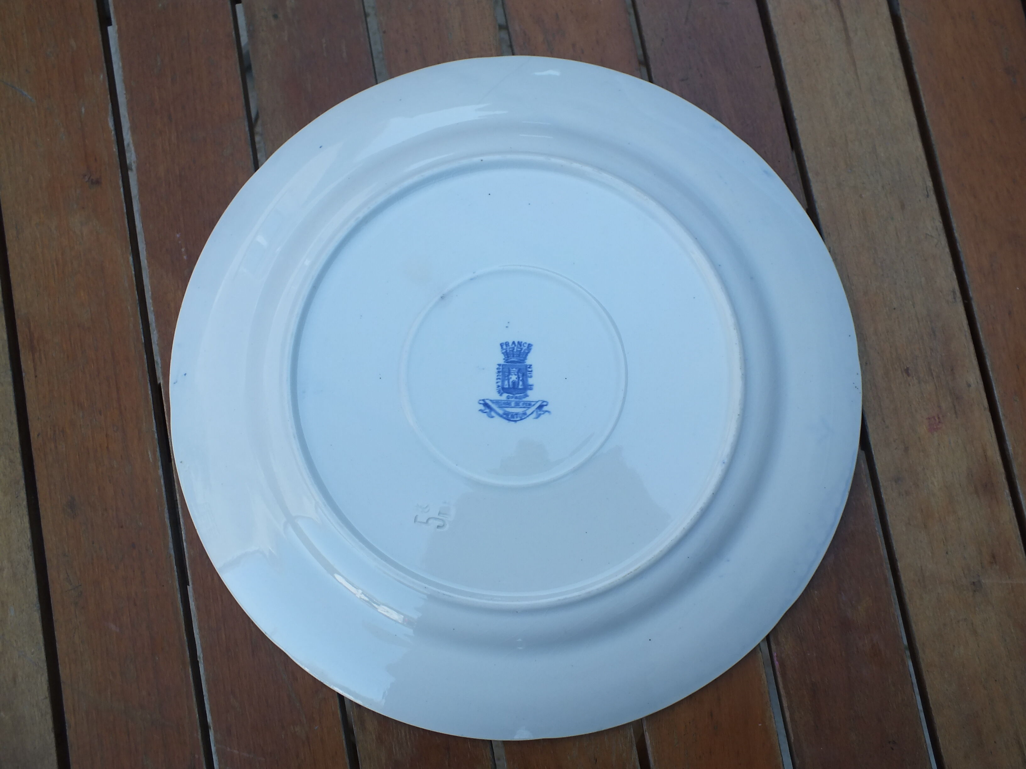 Plat rond ancien Gien service Menton
