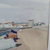 Watercolor by Michel Roubille, Yeu Island 1987.