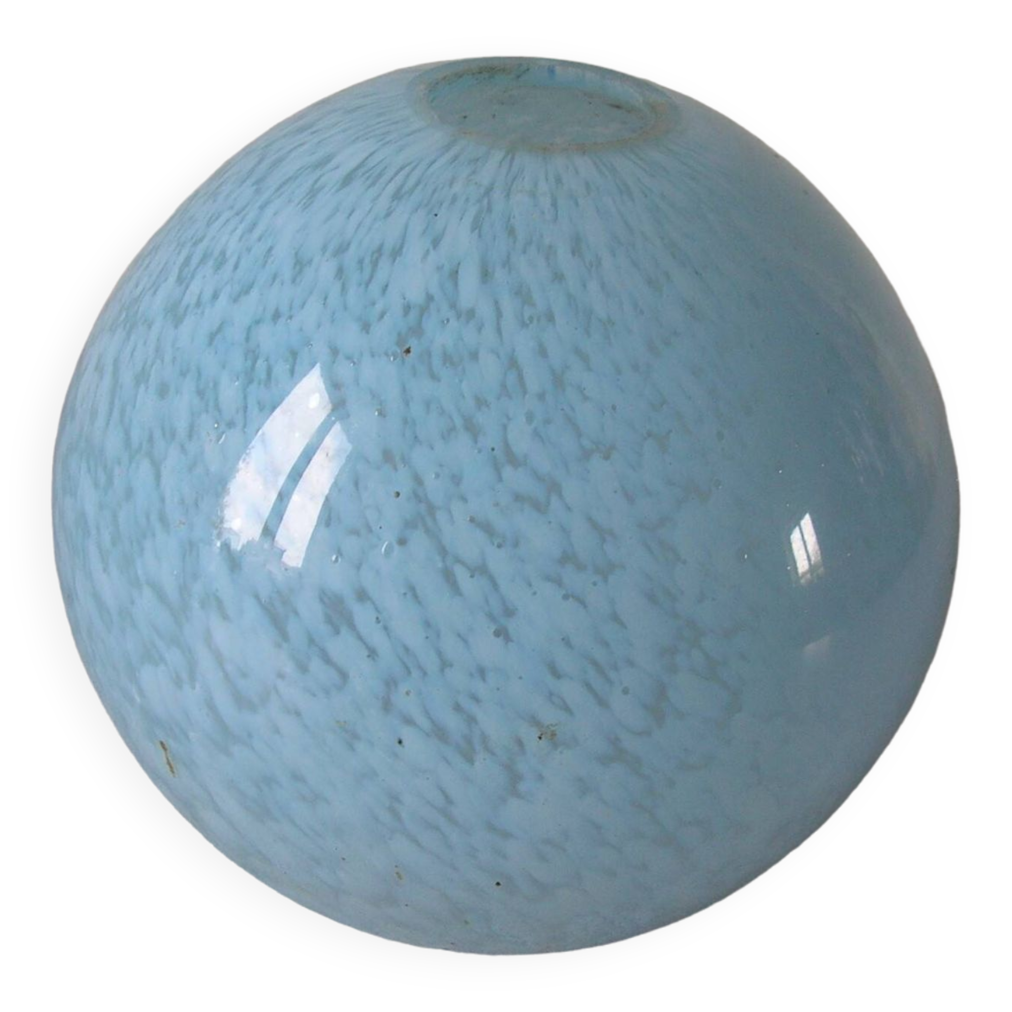 Old globe lampshade in speckled blue glass bedside lamp chandelier 10 cm 07