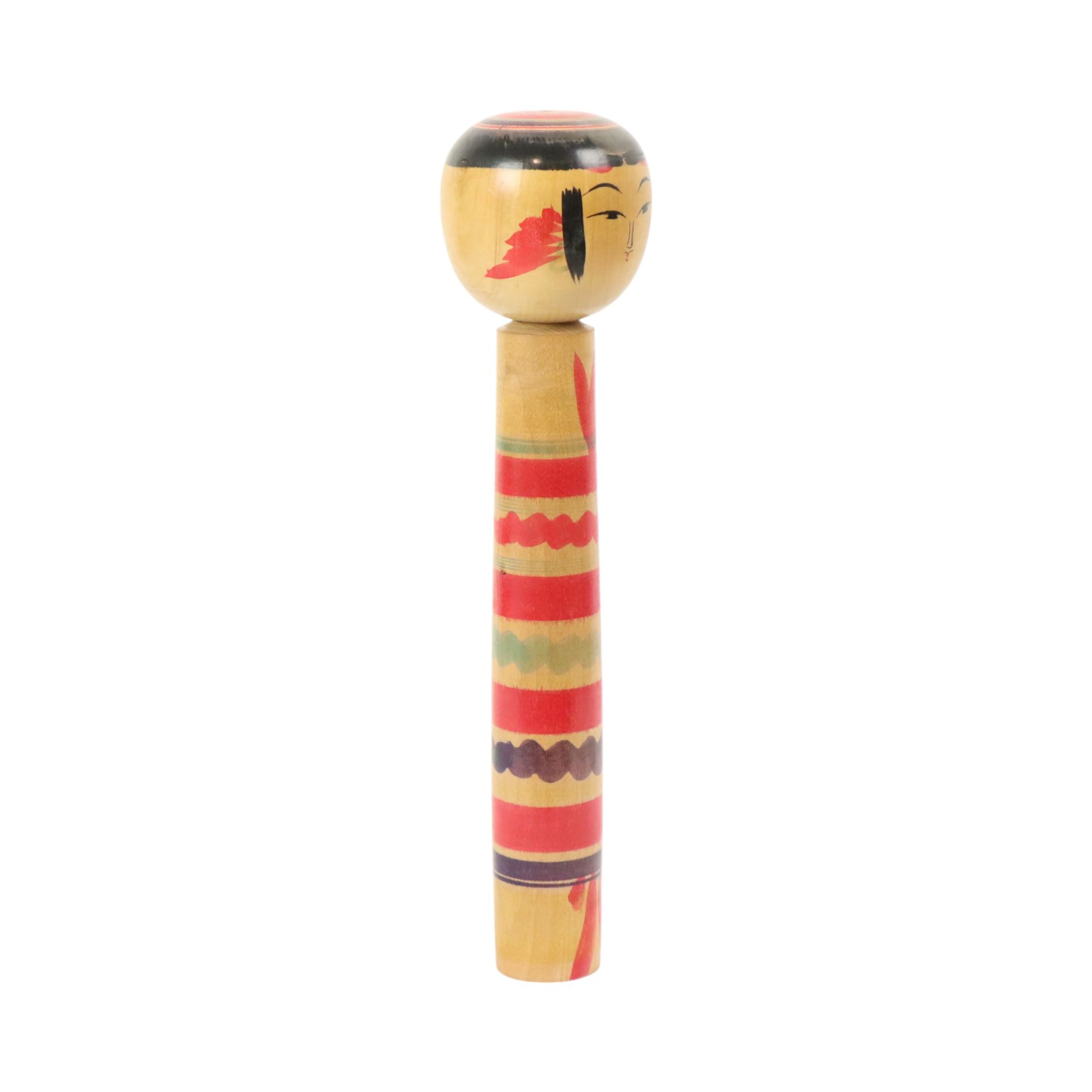 Large Kokeshi Doll XL Solid Wood Japan Showa Period 37cm