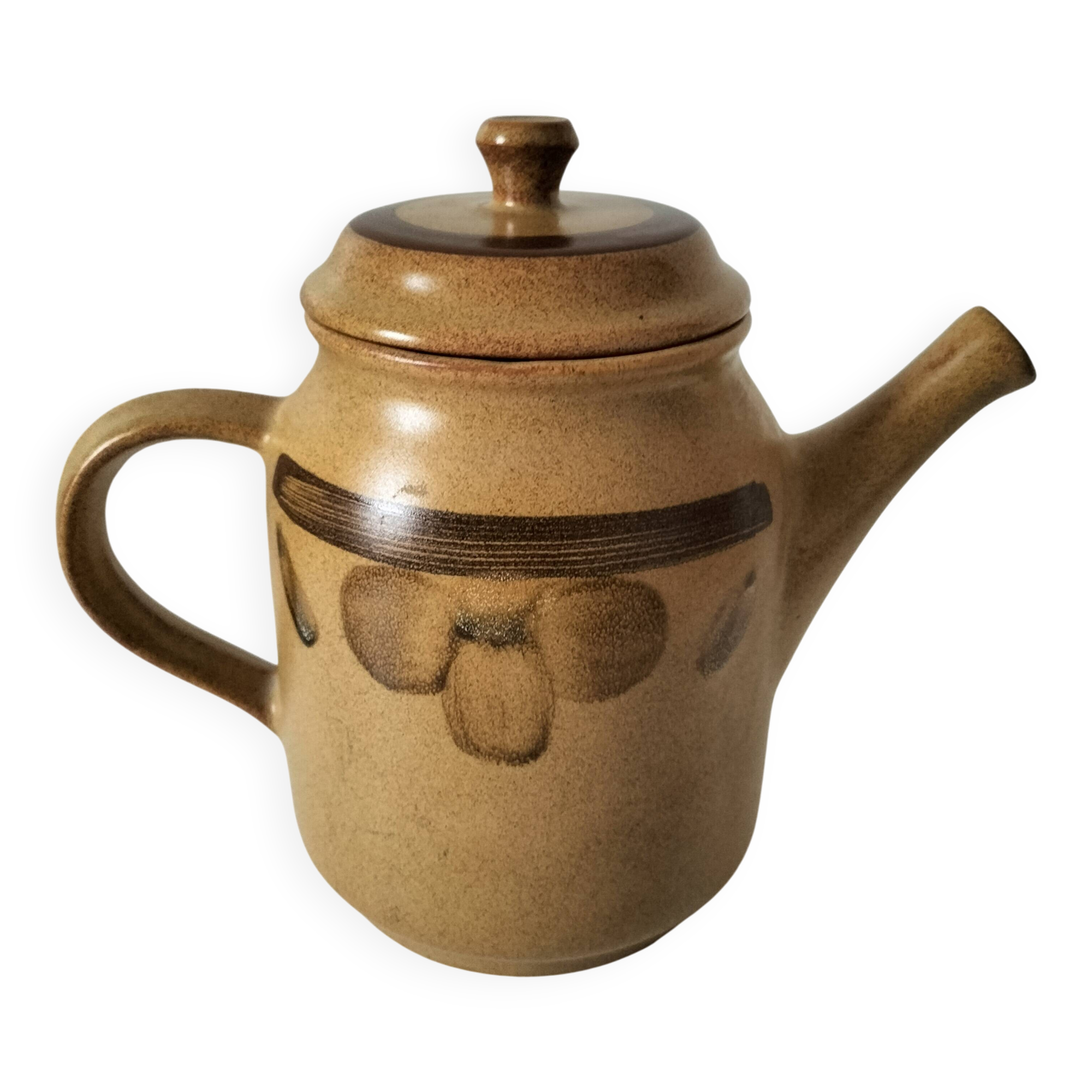 Stoneware coffee/tea pot from Sarreguemines, Lorraine, 70s.