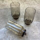 3 vintage glasses in smoked glass