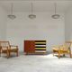 Set of 2 furniture pieces: Large sideboard Libena and Buffet U458 Jiroutek in yellow.