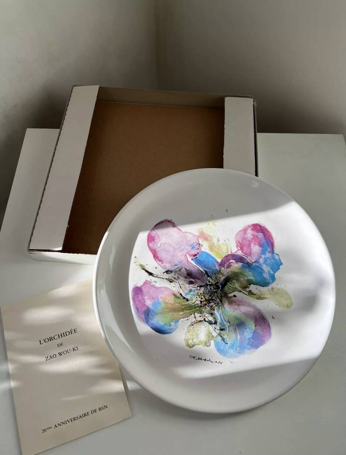 Zao wou ki porcelain plate orchid plate box set