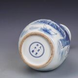 Qing kangxi style blue and white play chess jade pot spring bottle chinese palace gifts