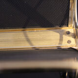 Magazine rack in brass and black lacquered metal, Italy 1970s