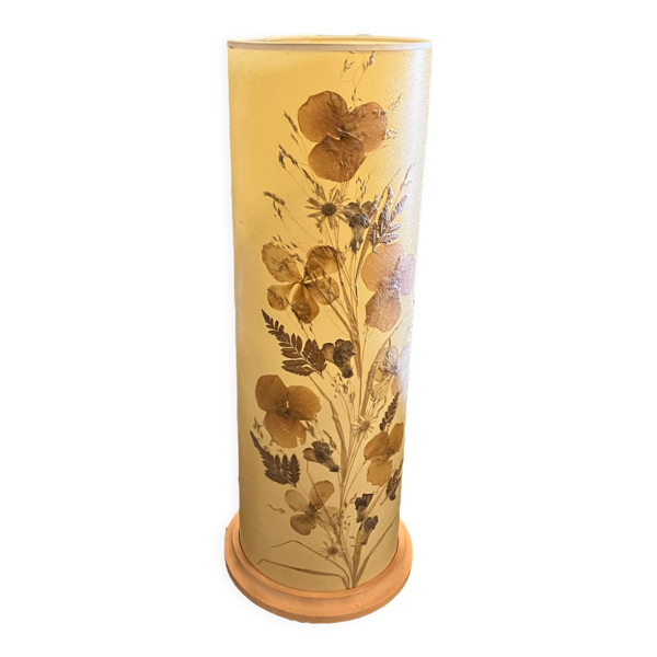 Lampe rouleau fleurs séchés années 1960