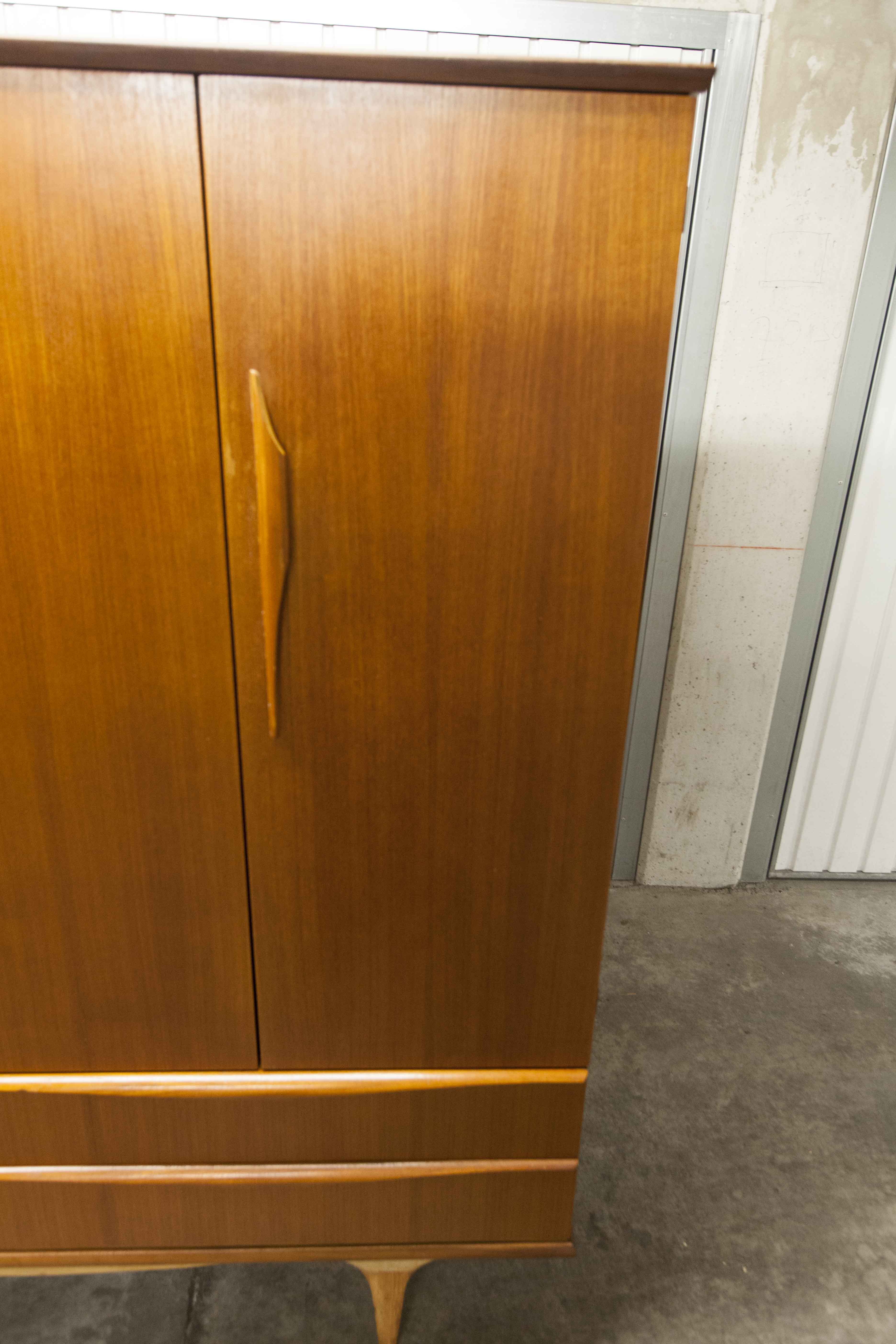 Scandinavian teak cabinet 1960 with mounting plan