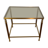 Brass and smoked glass side table, 1970