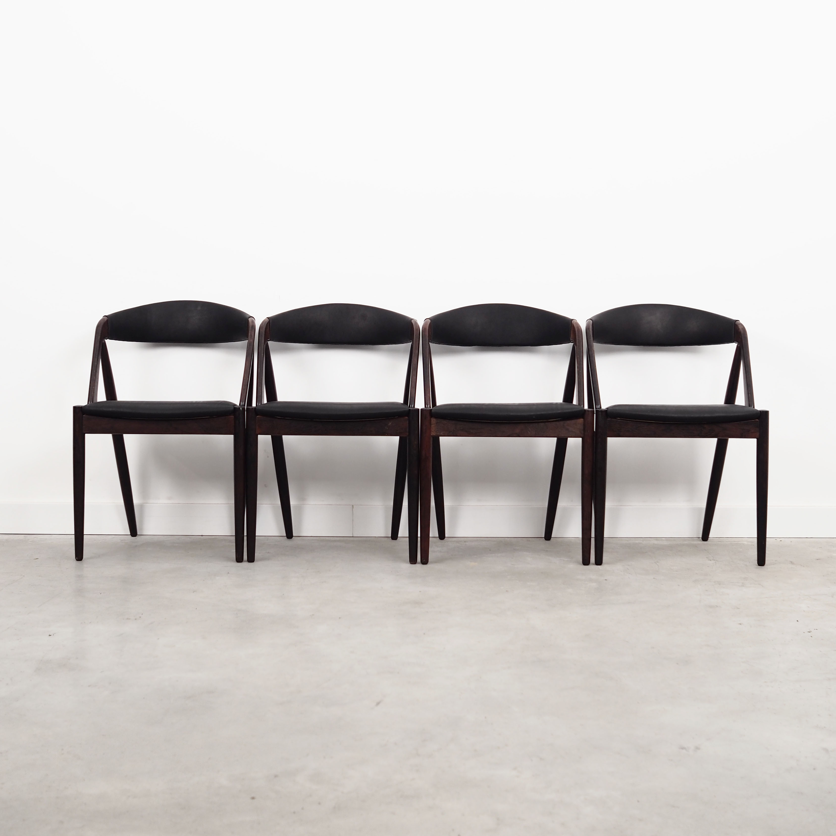 Lot de 4 chaises en palissandre, design danois, années 1970, Kai Kristiansen