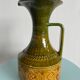 Green and yellow ceramic carafe bitossi italy 1950