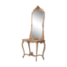 Console set and its mirror in lacquered wood Louis XV style