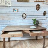 Raw wood farm table