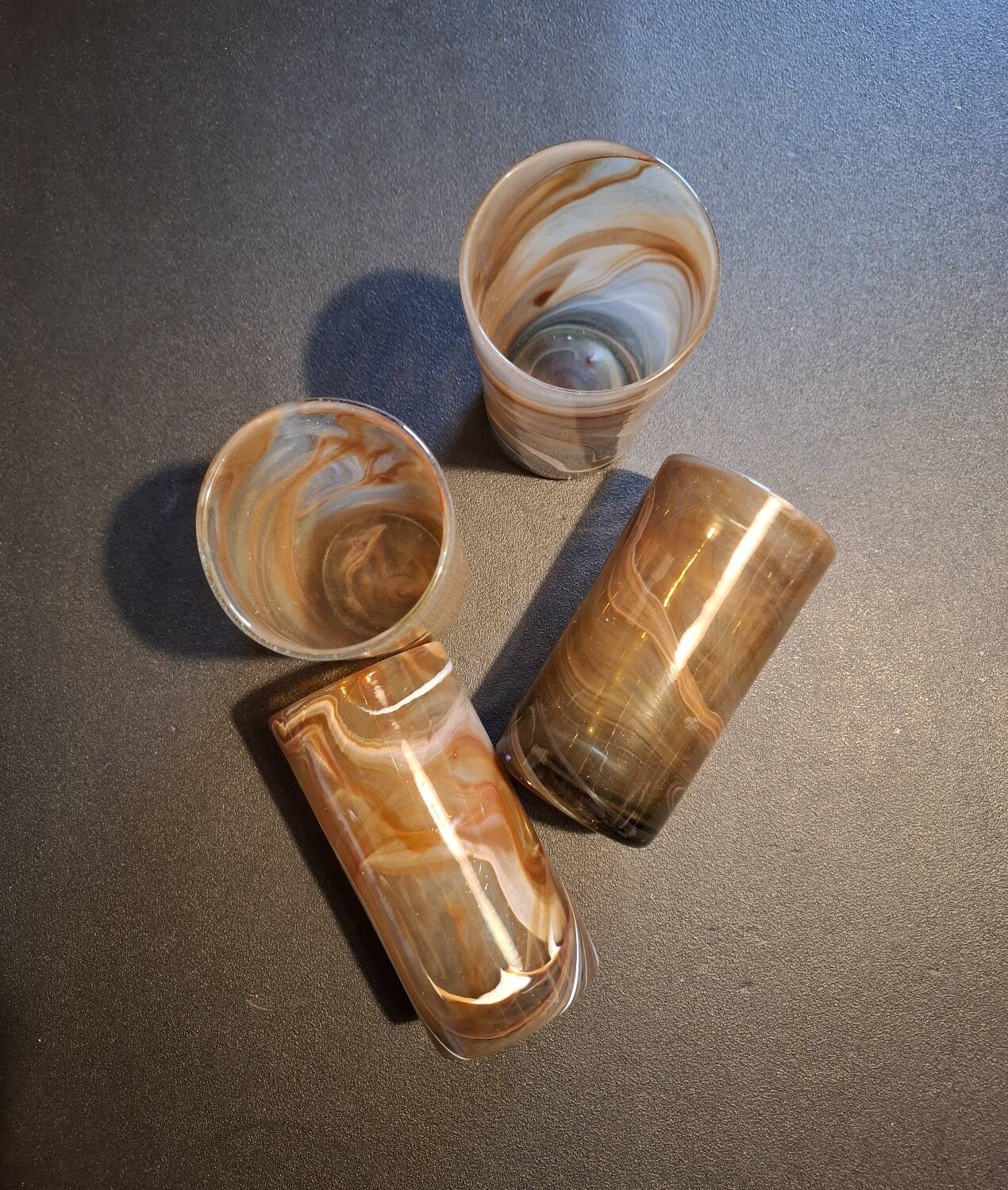 Set of 4 hand-blown glasses