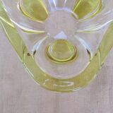 Coupe a fruits en verre colore jaune