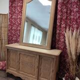 Oak trumeau mirror