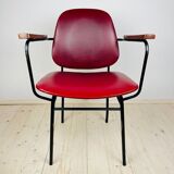 Mid-century red dining chair, Italy, 1960s