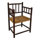 Fauteuil en hêtre teinté et paille de style Jacobéen, 1900s