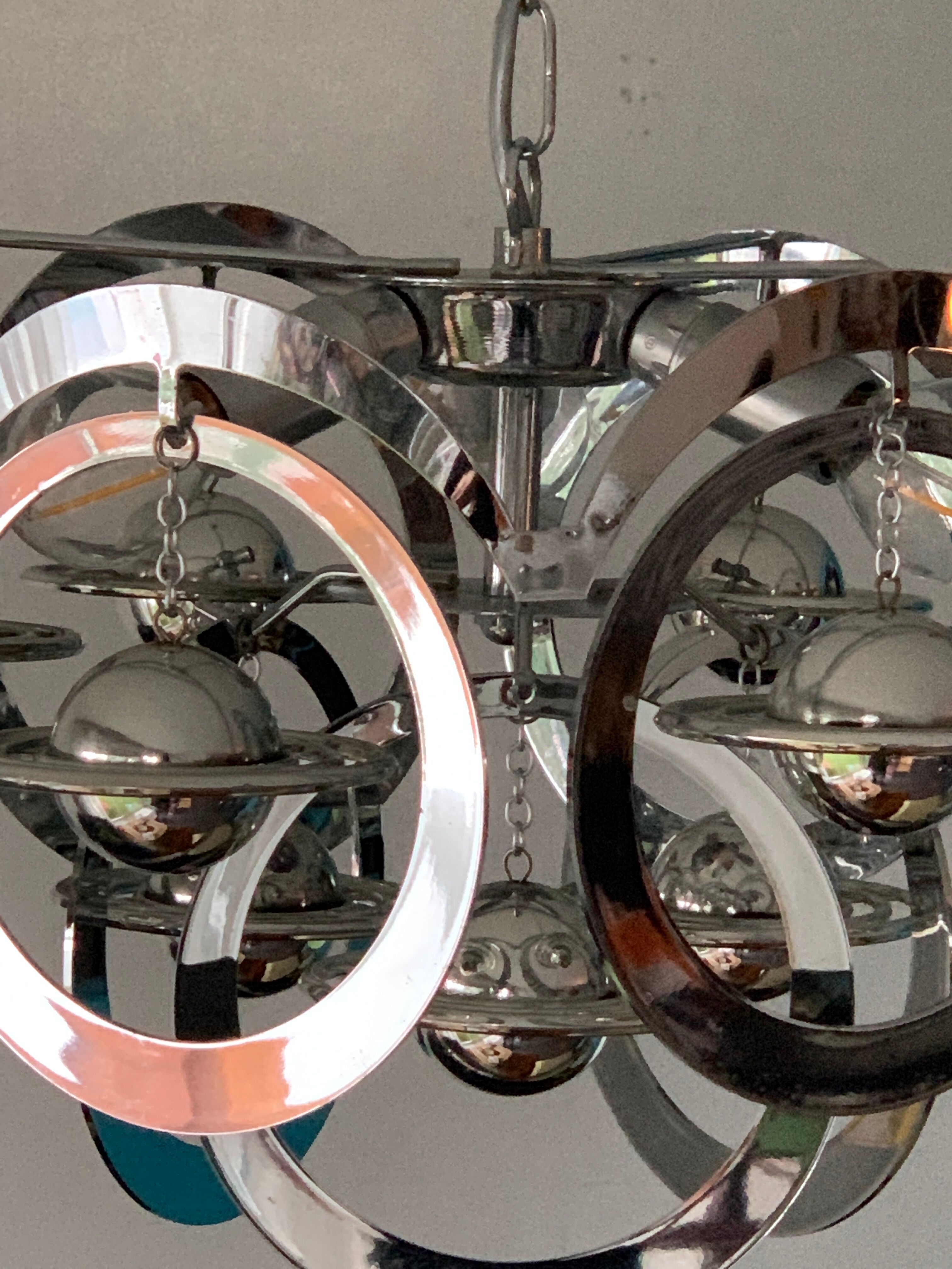 Chandelier planets Saturns, Space age, Italian design 1970