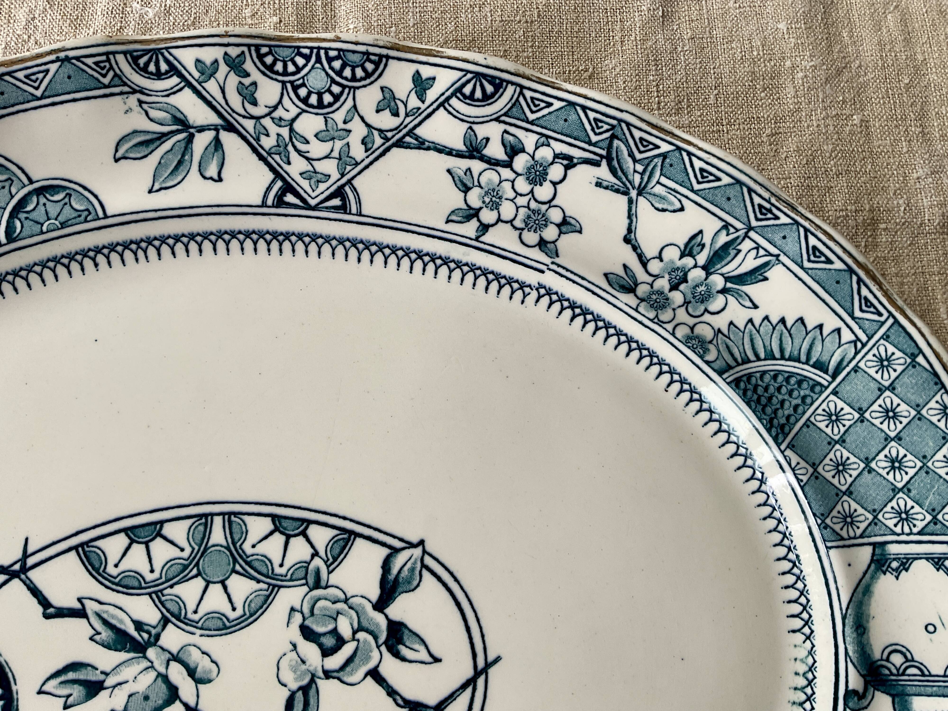 Large oval ironstone dish, Keeling earthenware, “Victoria” model